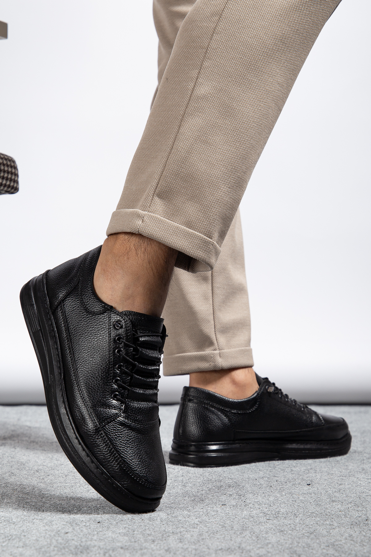 MY GROSS SHOES  Erkek Siyah Günlük Ortopedik Dikişli Hafif Taban Yürüyüş Garantili Spor Ayakkabı - Görsel 4