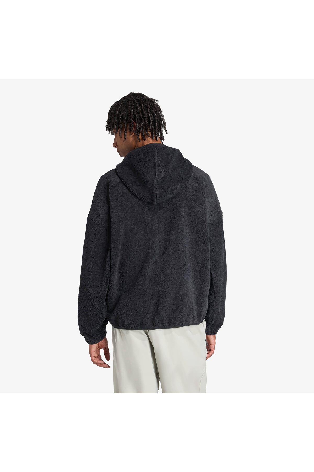 adidas Future icons Small Logo Low Pile Fleece Full Zip Erkek Siyah Eşofman Üstü görsel 3