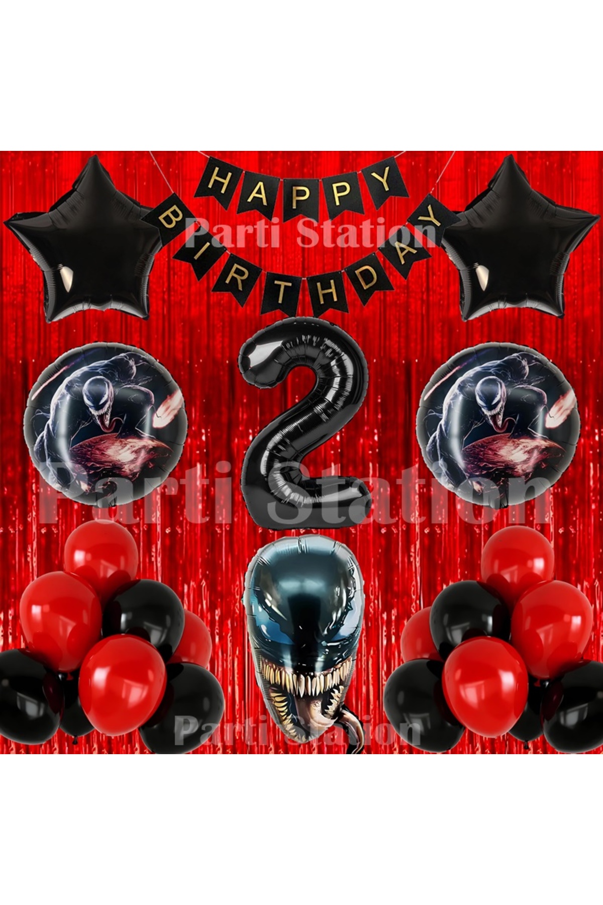 Parti Station Zehirli Öfke Venom Konsept 6 Yaş Doğum Günü Balon