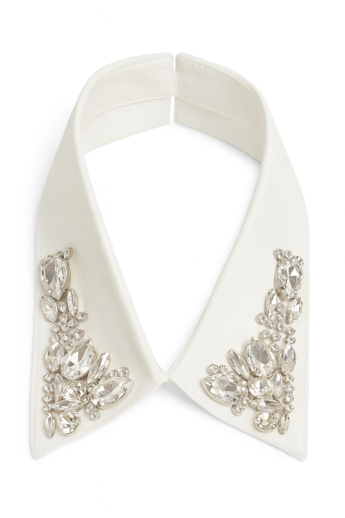 TASARIMÜRÜNLER Gömlek yaka kristal taş tasarım beyaz