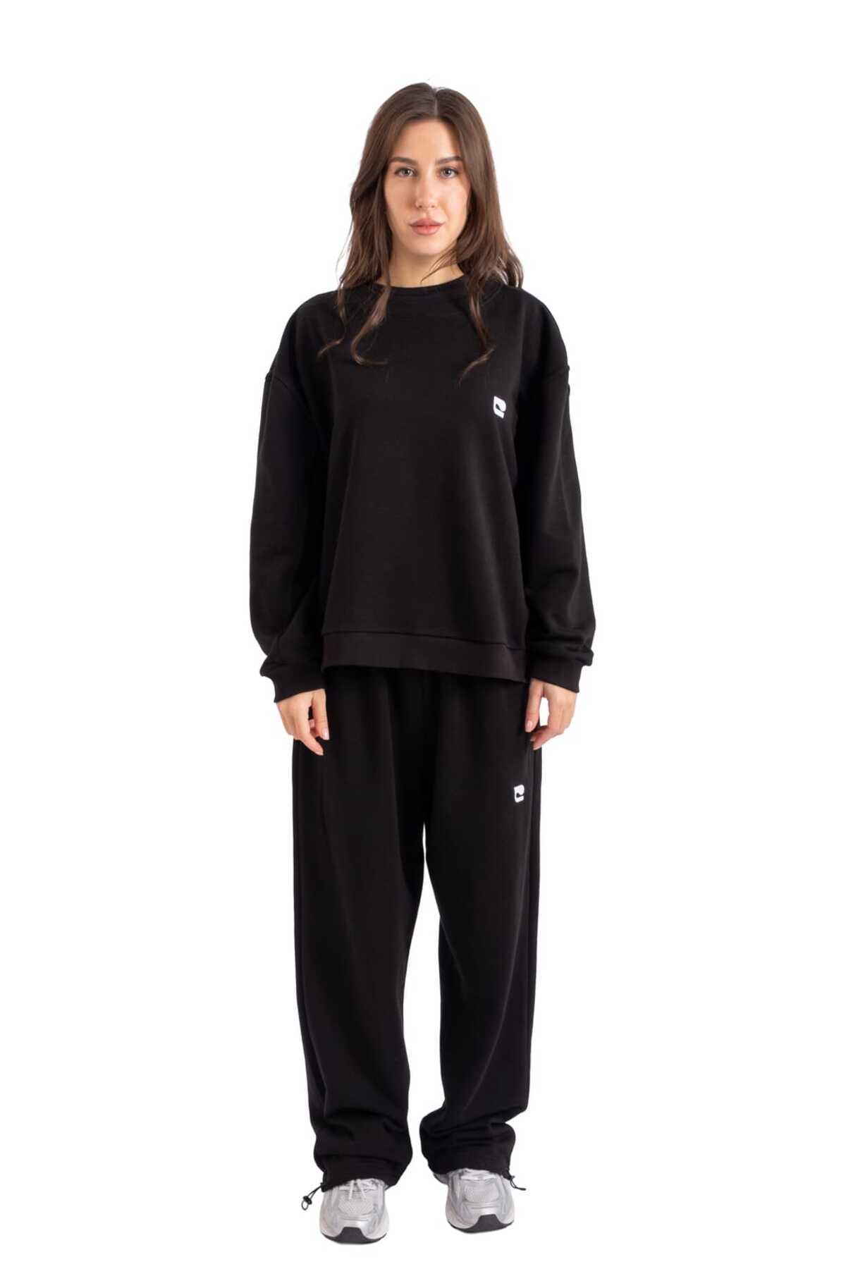 Coredra  Ayarlanabilir Paça Baggy Eşofman Altı Kadın - C608 - Görsel 5