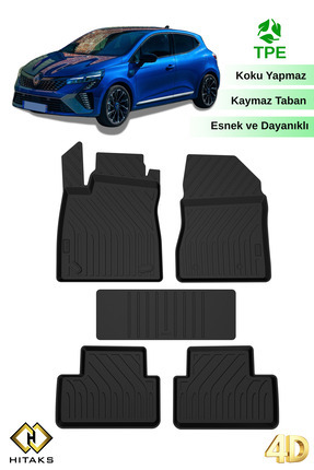 Hitaks Renault Clio 5 Havuzlu 4D Paspas 2019+ Uyumlu Oto Paspas