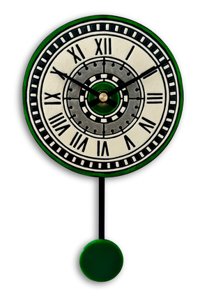 Tick Tack Clocks Roma Dönencesi Zümrüt - Seramik Sarkaçlı Duvar Saati | El Ya...