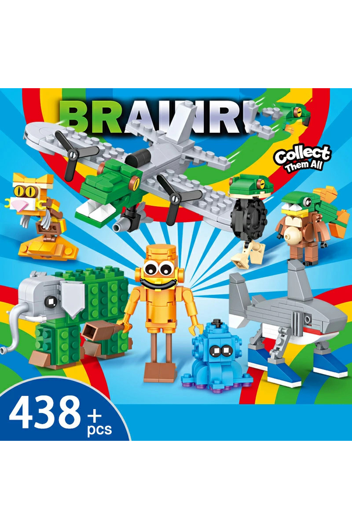 بلوک‌های ساختنی ایتالیایی دست‌ساز برای کودکان – ۴۳۸ قطعه بلوک ساختمانی برای پسران و دختران، هدیه کریسمس