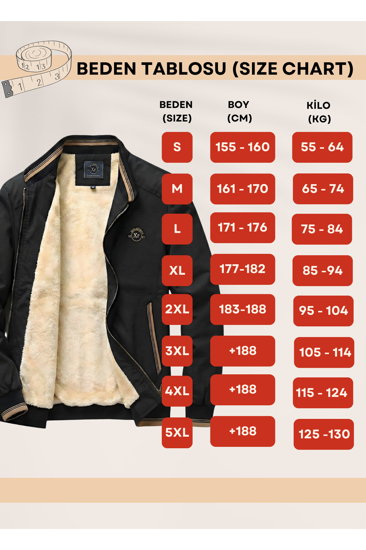 ixir  İçi Kürklü Nakış Armalı Mevsimlik Erkek Mont & Ceket Siyah - Görsel 4