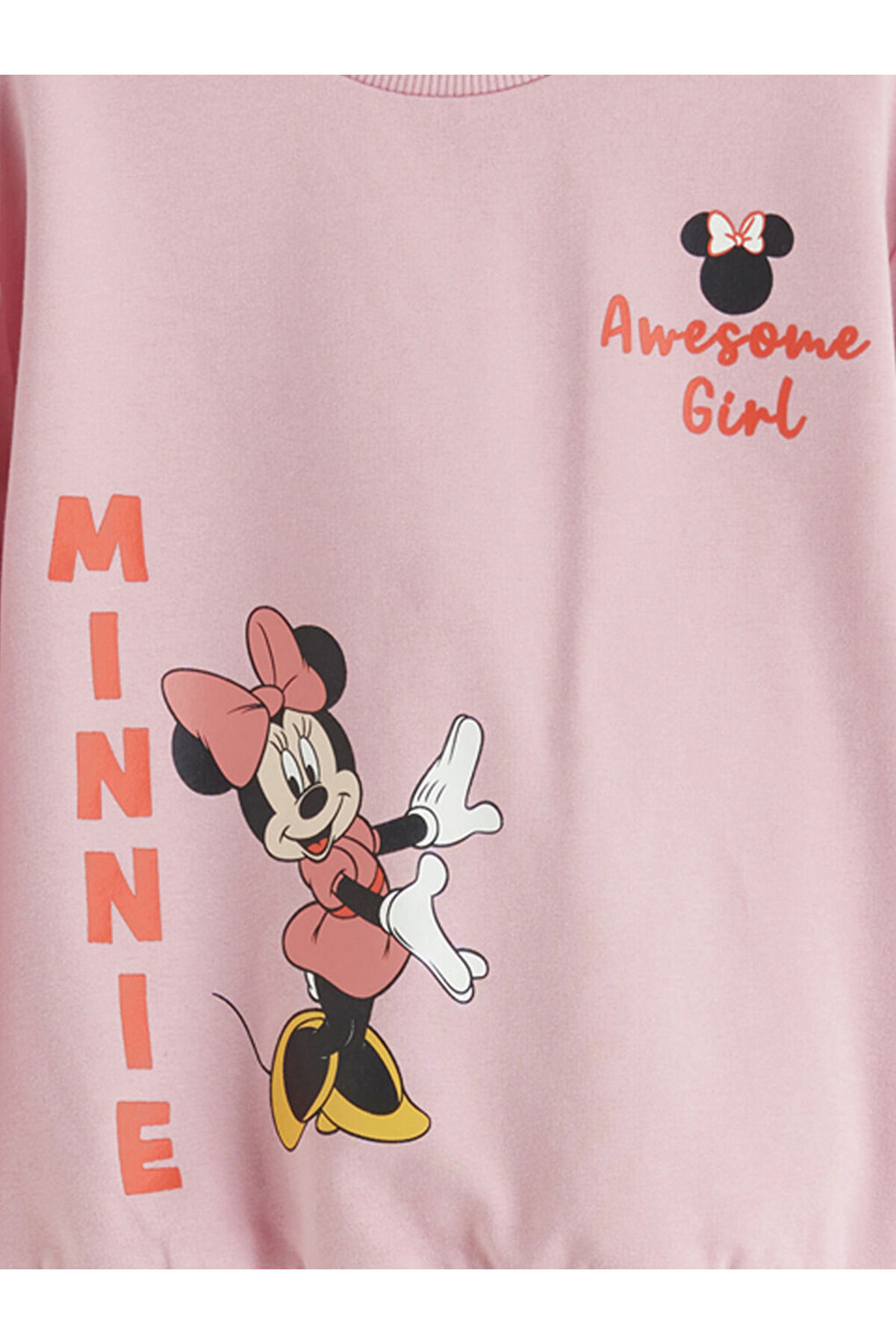 LC Waikiki GiyÇık Store den Pembe Bisiklet Yaka Minnie Mouse Baskılı Kız Bebek Sweatshirt ve Tayt fotoğrafı 4 (önizleme)