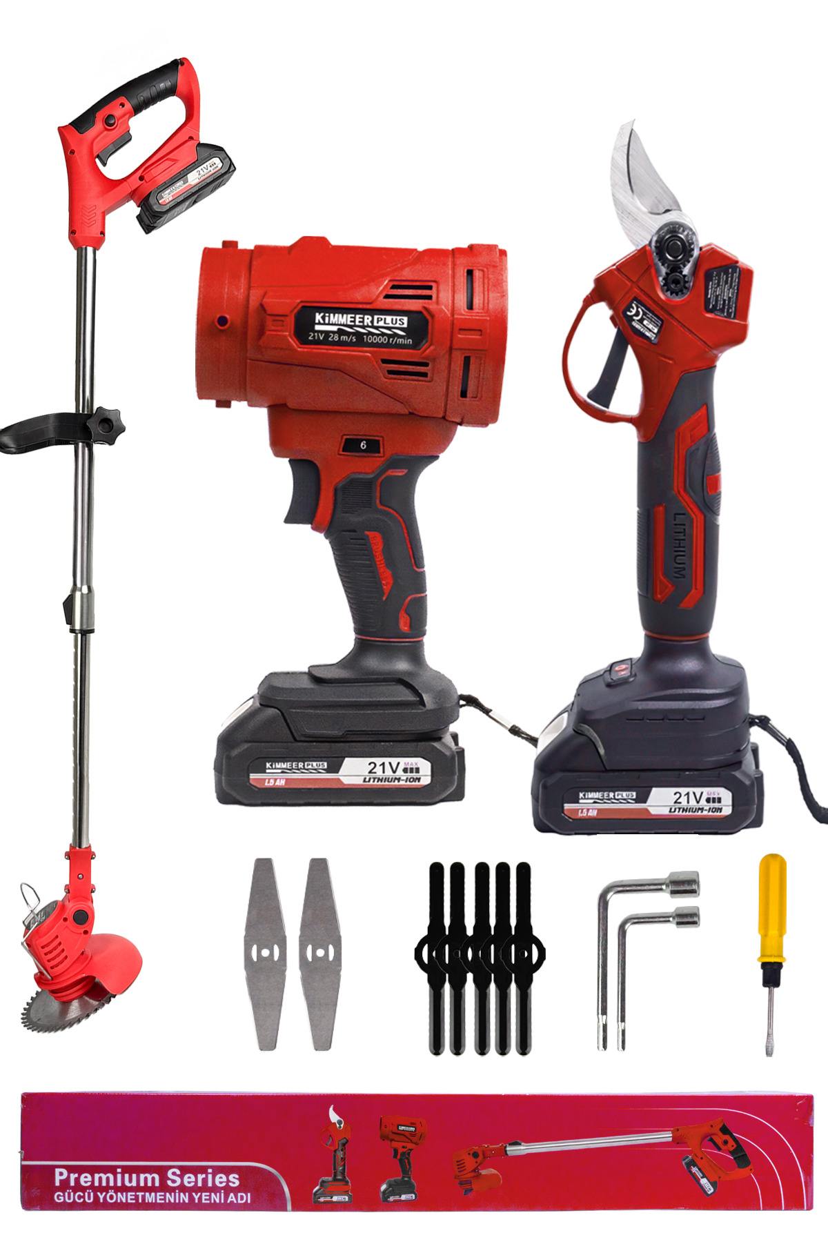 KİMMEER PLUS 3'Lü Set Dal Budama Makası Çim Biçme Ve HAVA Yaprak