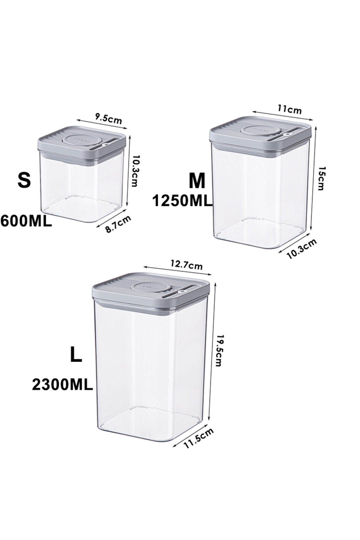 Choice 3pcs Airtight Pop Food Containers BPA-Free Stackable Air Tight ...