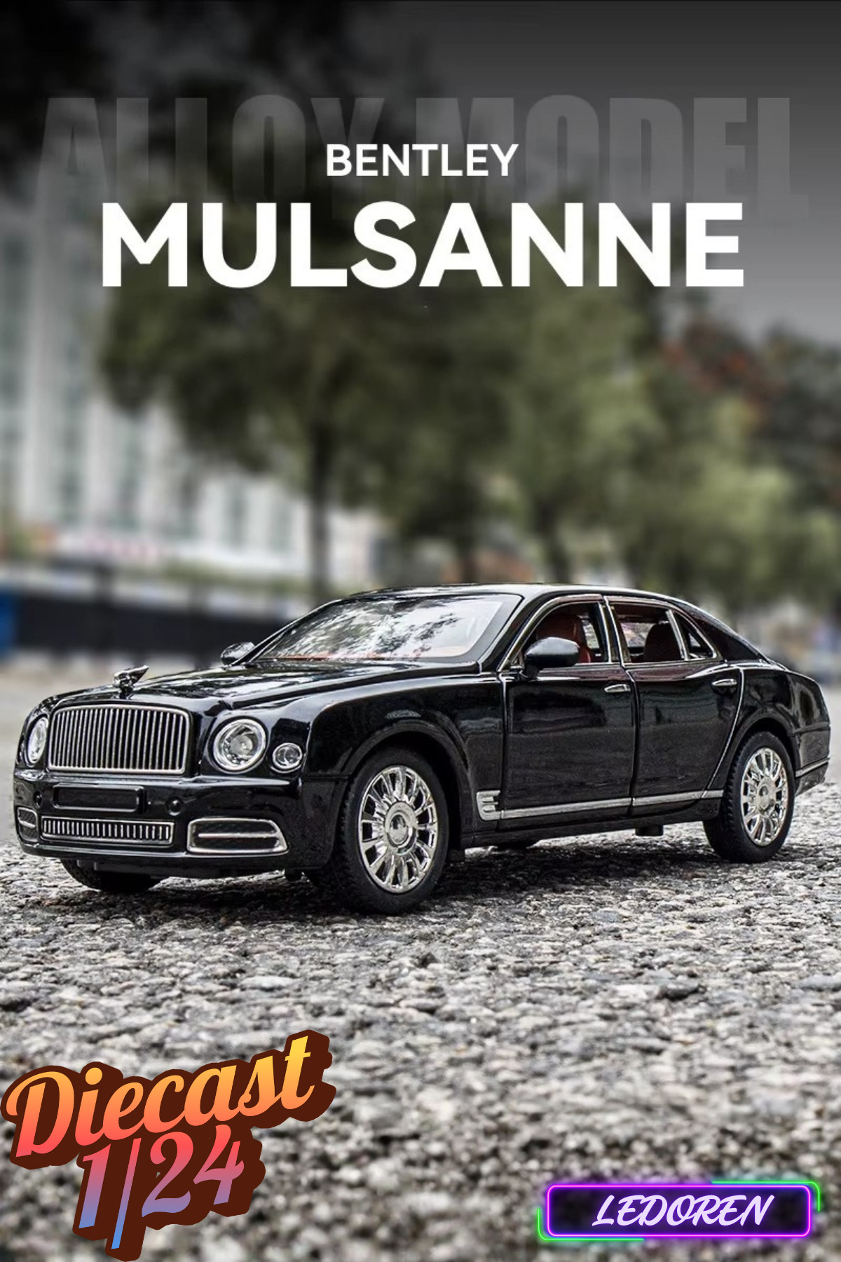 L'eDoren Siyah Renkli Bentley Mulsanne 1/24 Diecast Koleksiyon