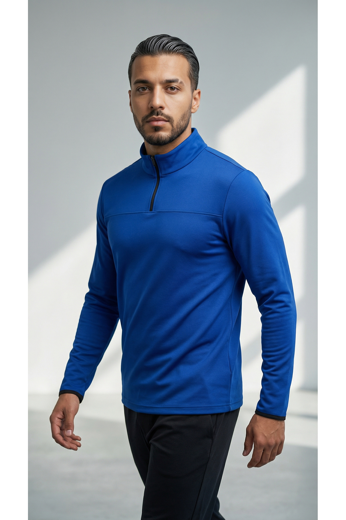 CLAW UP WORK SCUBA HALF ZIP SWEAT | SAX BLUE (Slim Fit Yarım Fermuarlı Scuba Sweatshirt) görsel 3