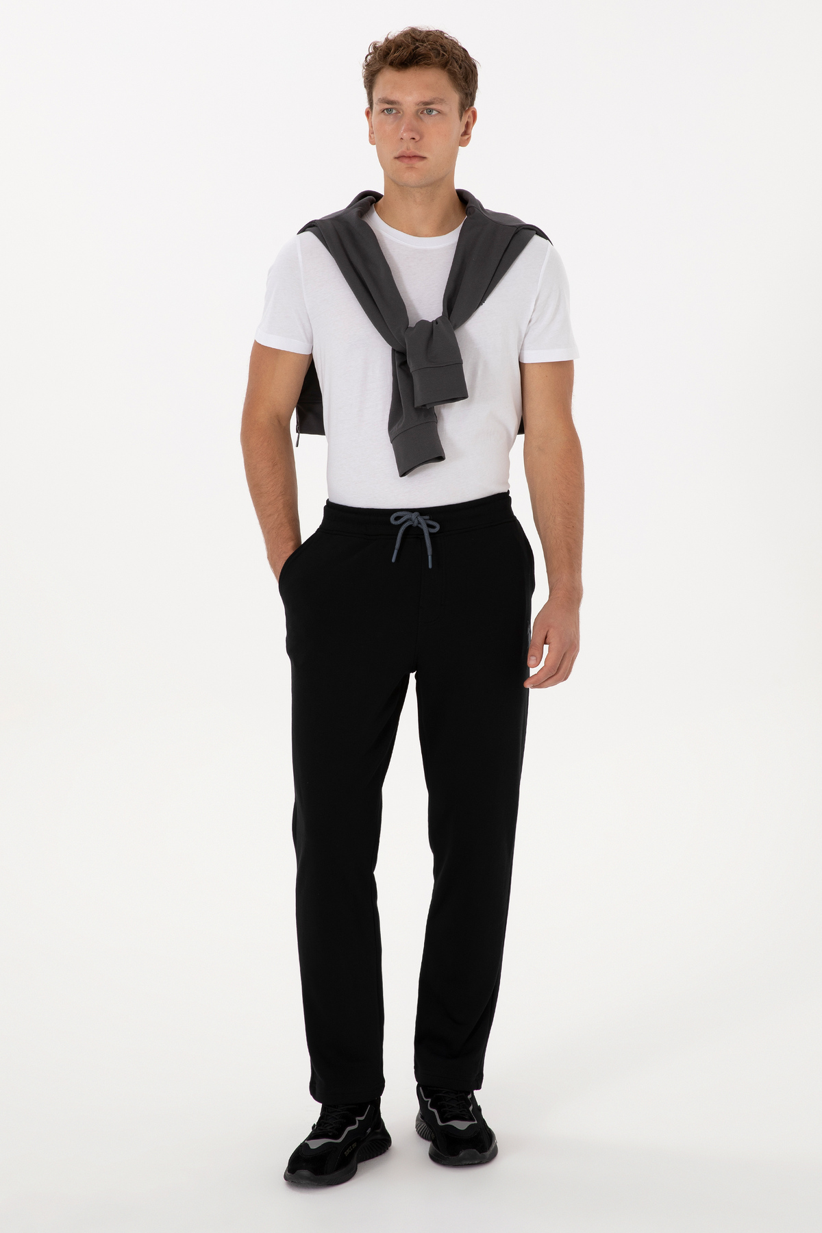 یو اس پولو شلوار ورزشی مردانه مشکی 50307670-VR046