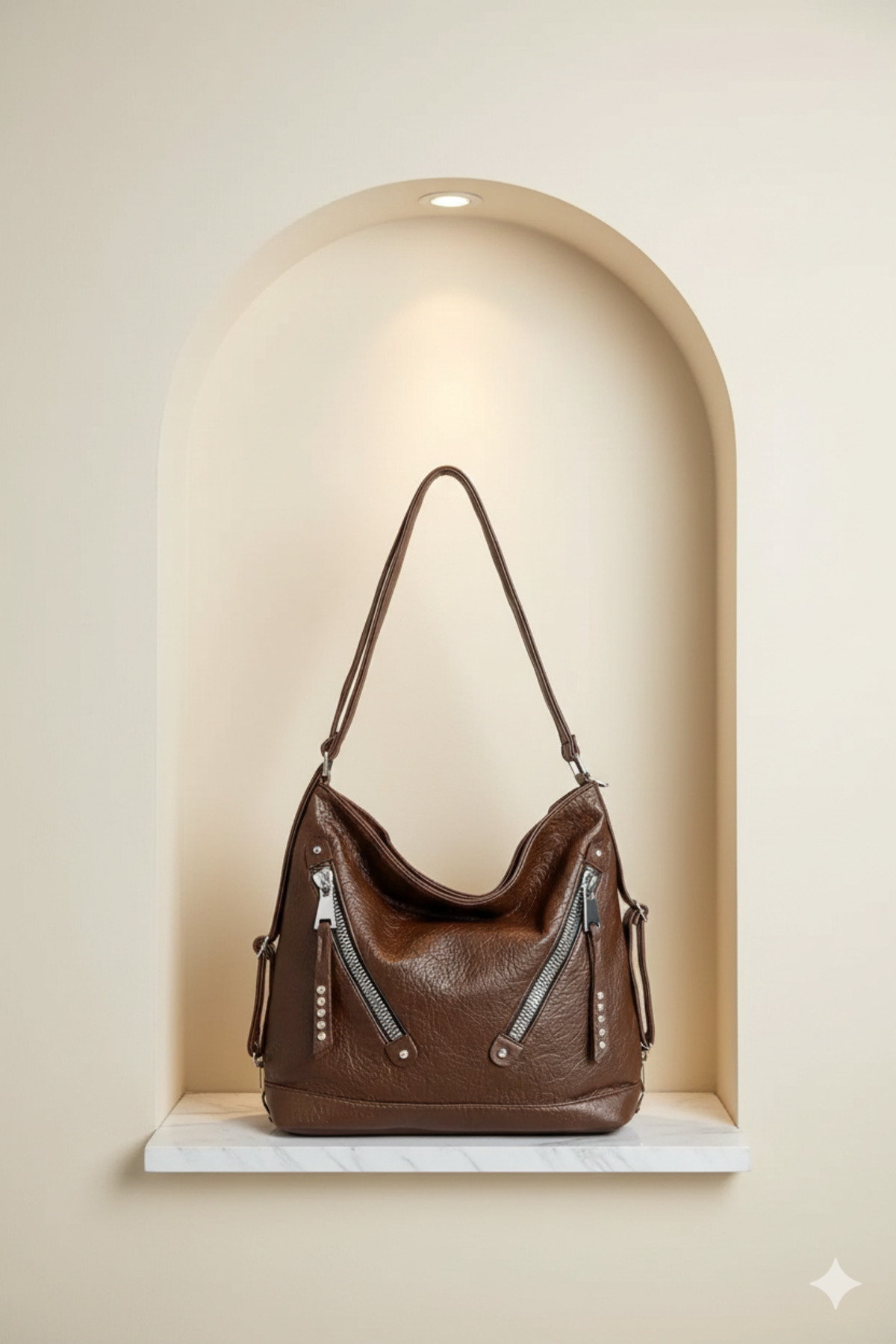 Women's Adjustable Crossbody Multi-Bay Black Coffee Shoulder And Crossbody Bag