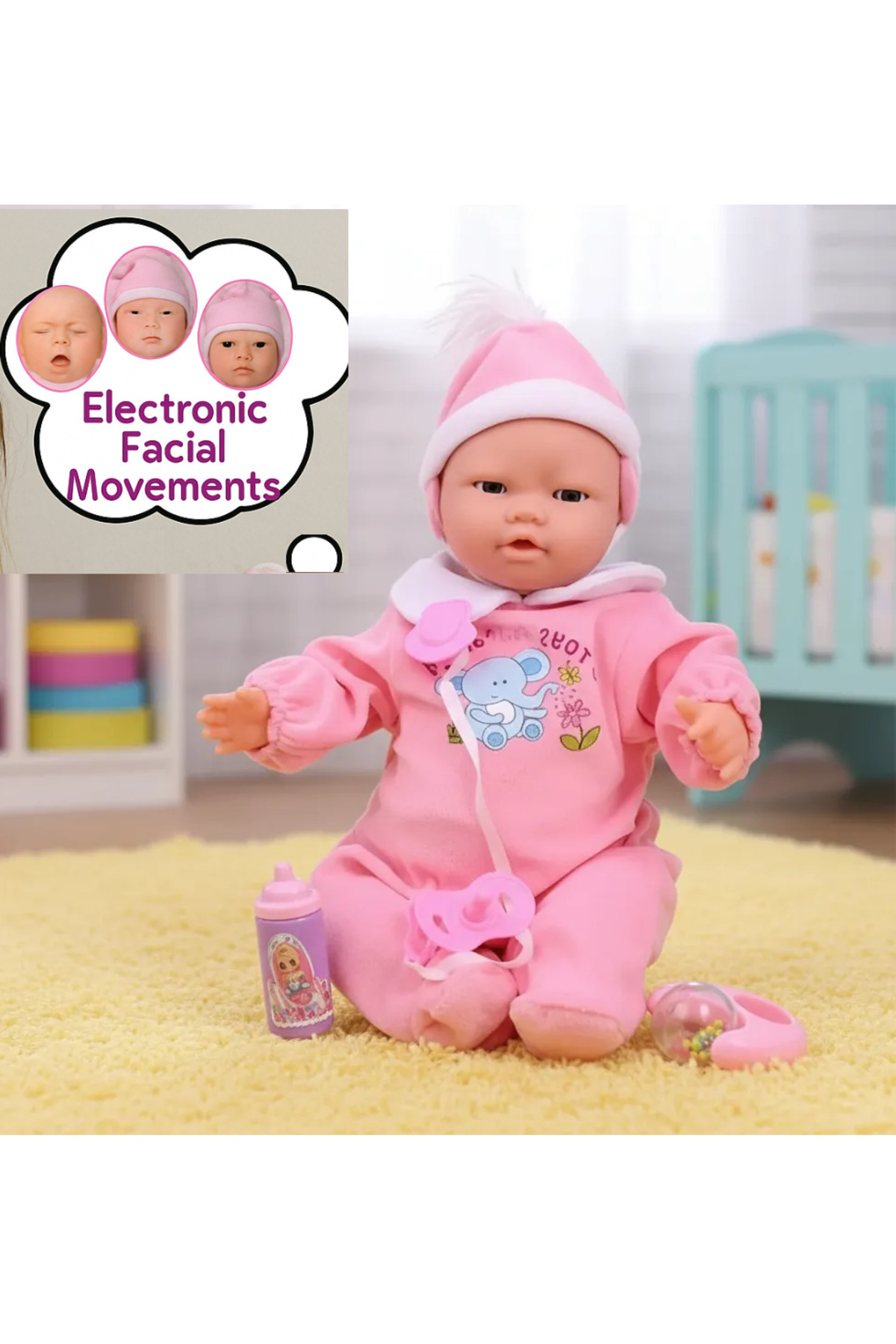 ミュージック BABY L L RESISTANS LRS STORE Gerçekçi Bebek-Reborn Bebek-Yüzü Hareketli Yeni Doğmuş
