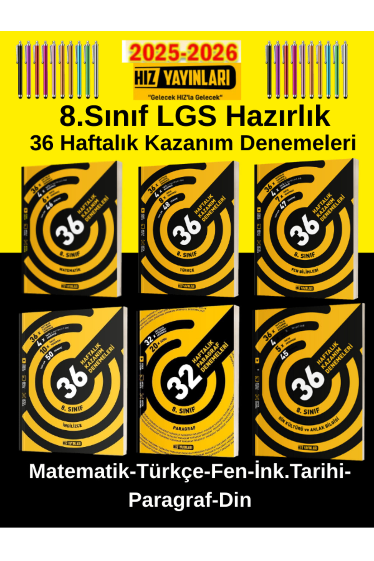 Hız ve Renk Yayınları Hız 8.SINIF Matematik-Türkçe-Fen-İnk