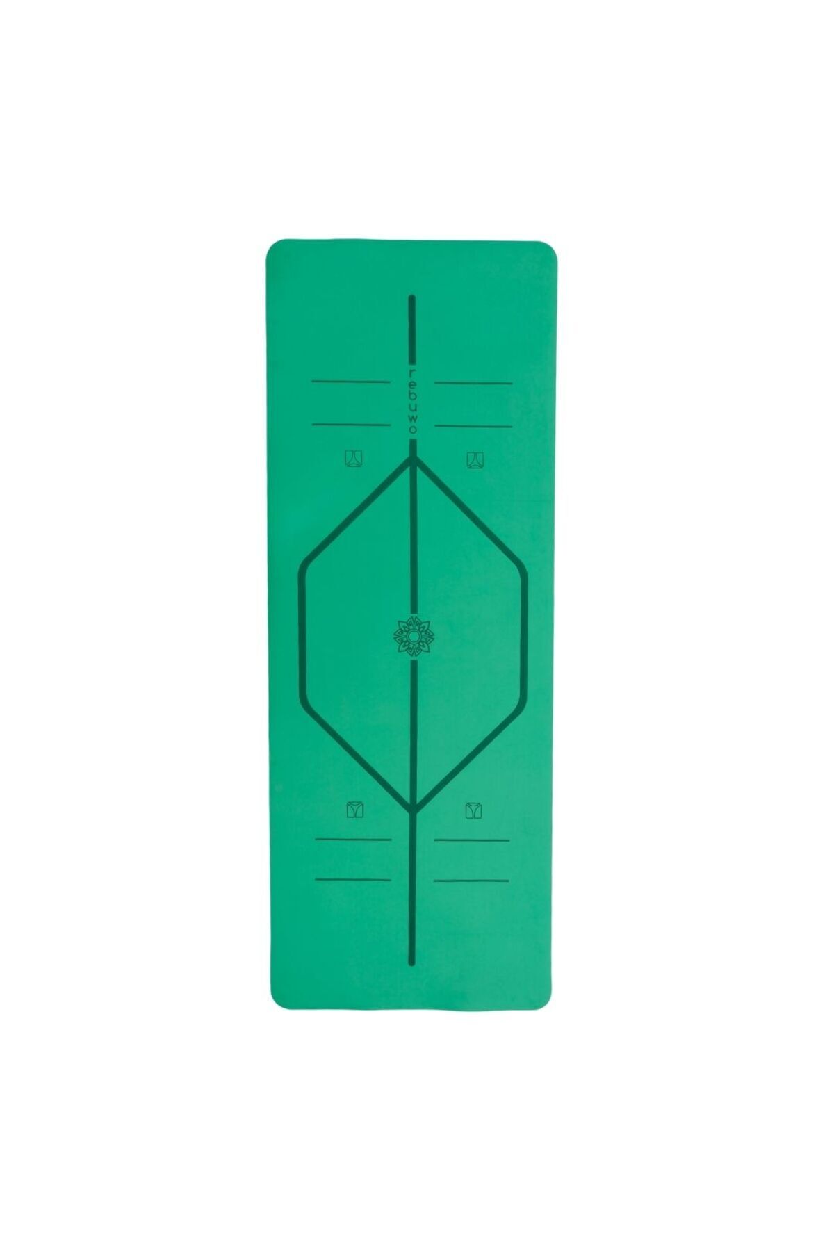 Rebuwo Hizalama Tasarım 5mm Kauçuk Mat Kaydırmaz Yoga Mat Pilates Mat Yeşil