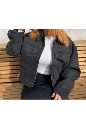 Lunarae Kaşe Koyu Gri Ceket