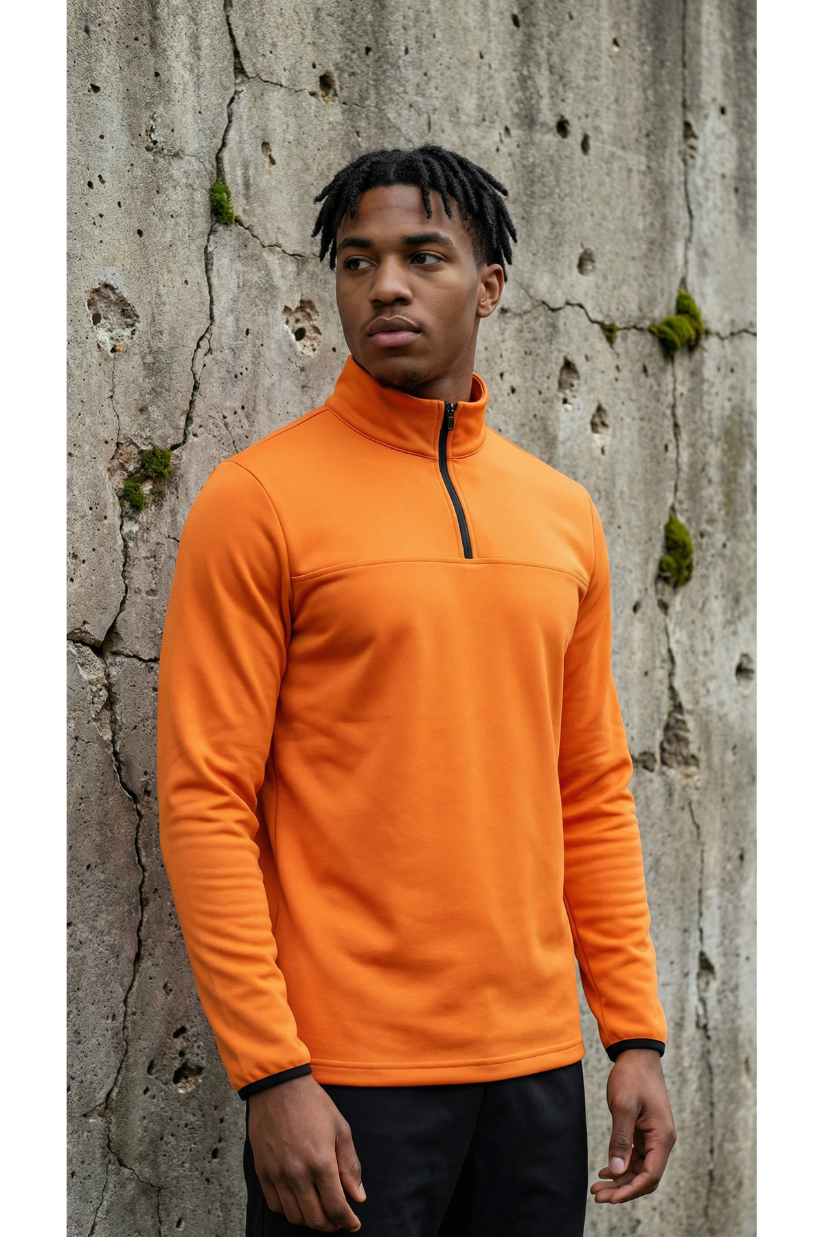 CLAW UP WORK SCUBA HALF ZIP SWEAT | BRUNT ORANGE (Slim Fit Yarım Fermuarlı Scuba Sweatshirt) görsel 3