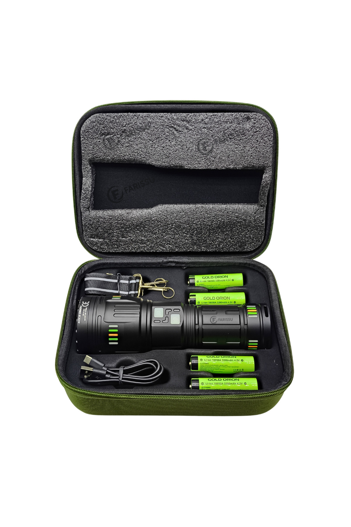 farissu 200W Süper Güçlü Lazer LED El Feneri - 6000 Lümen, 3000m