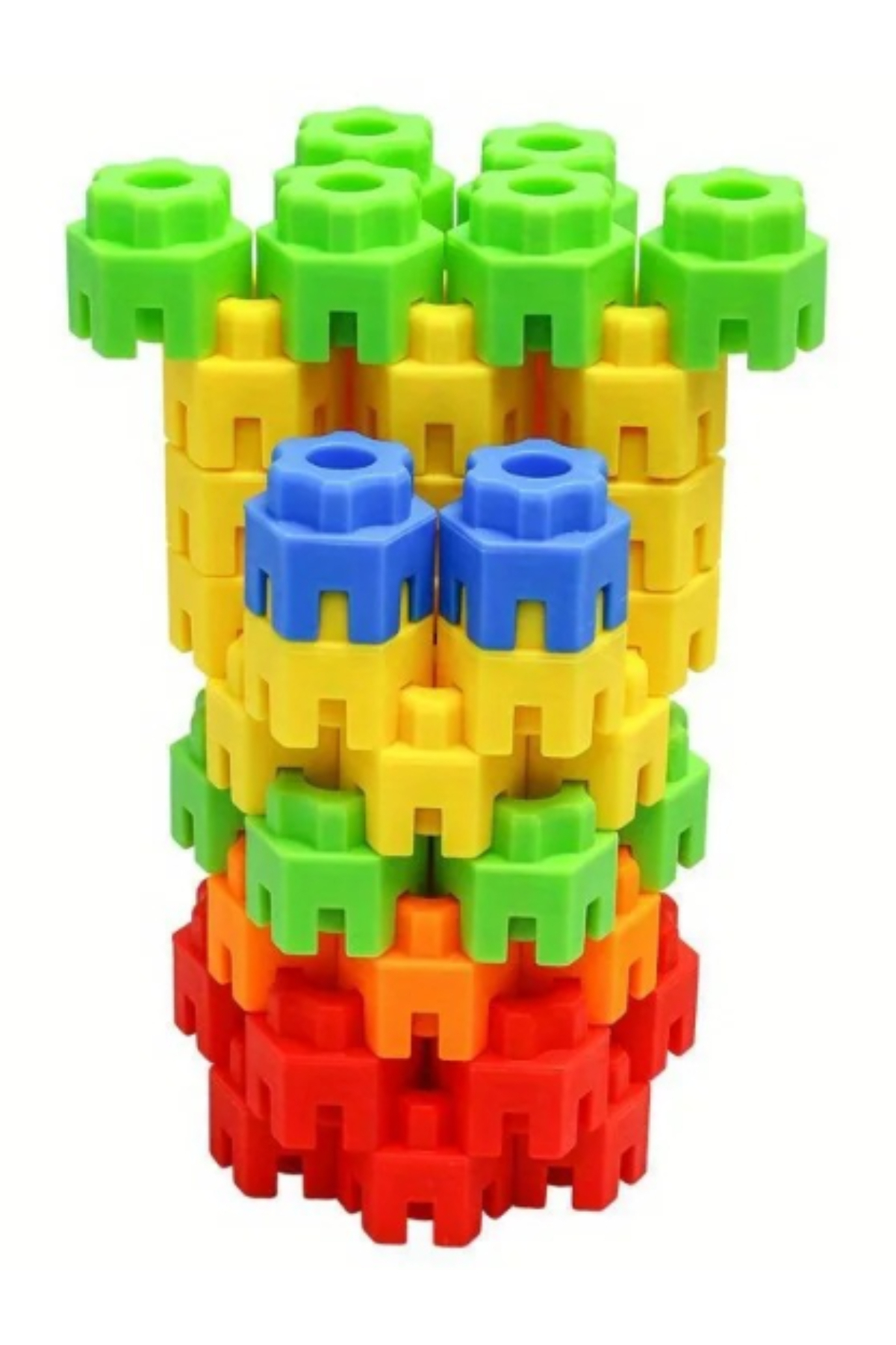 ست بلوکهای آموزشی ساخت چرخ با ۵۰۰ قطعه ششضلعی STEM، پازل و اسباببازی مهارت حرکتی STEM