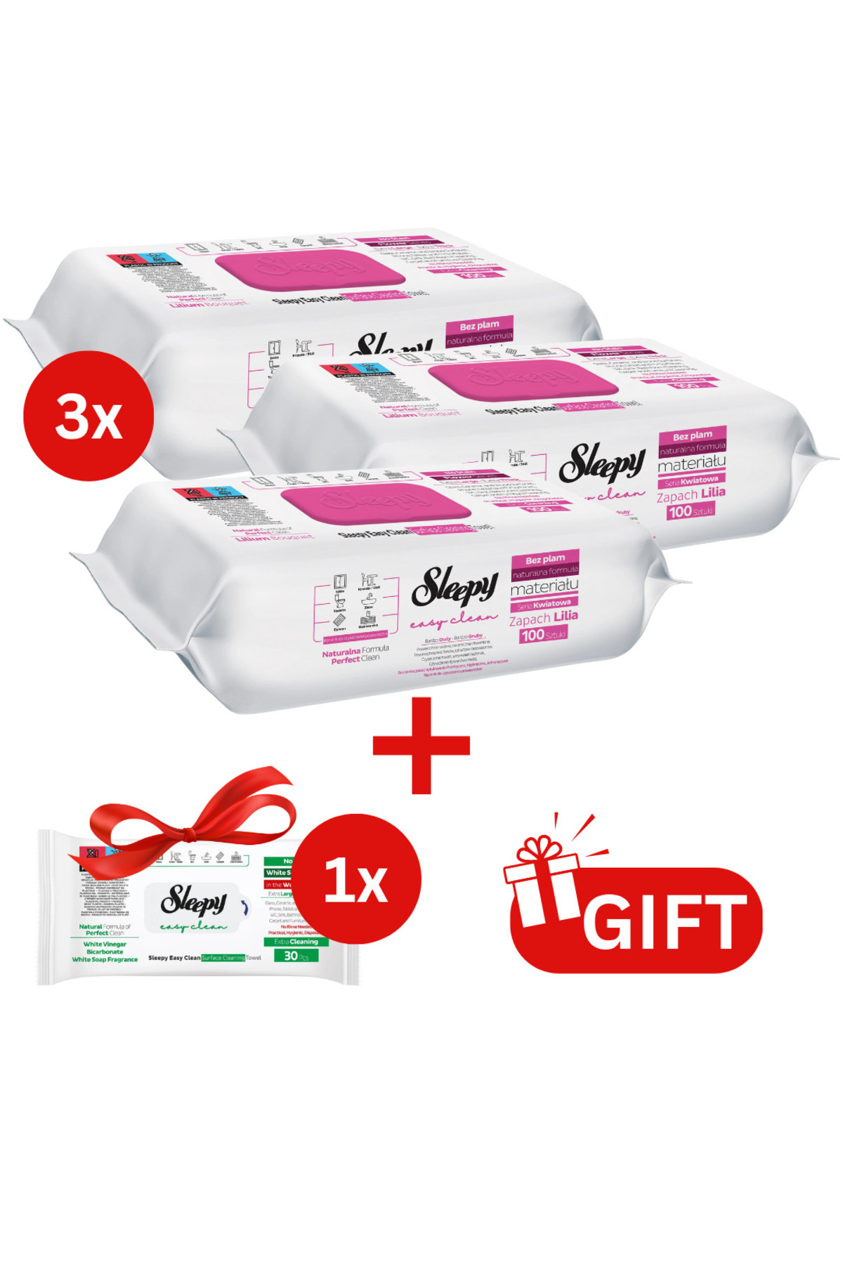 Sleepy PACHET PROMO: 3× Buchet Șervețele Lilium 100 buc + 1× Săpun alb Șerveț...