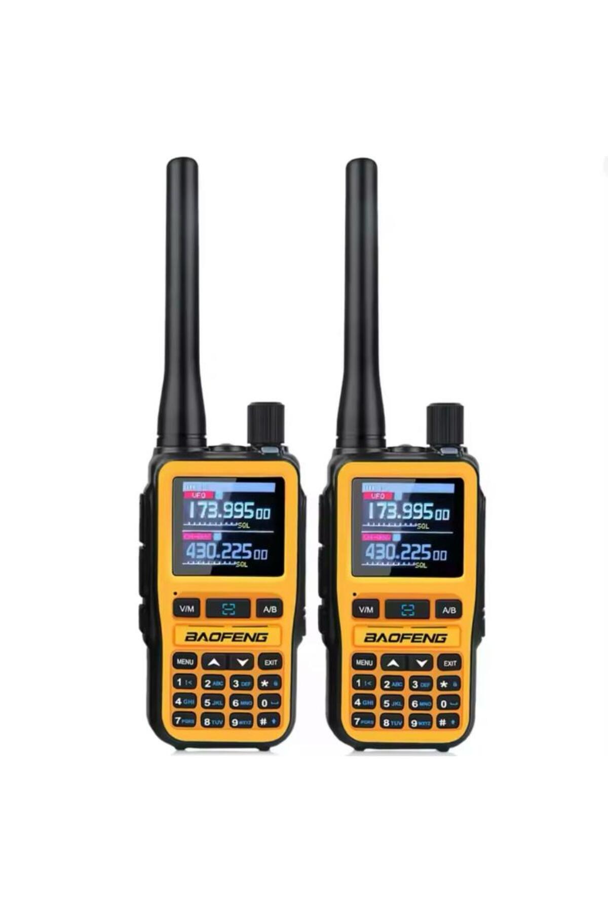 BAOFENG 2li set TURUNCU UV-5R Mini Dual Band Telsiz (VHF/UHF) – 5W