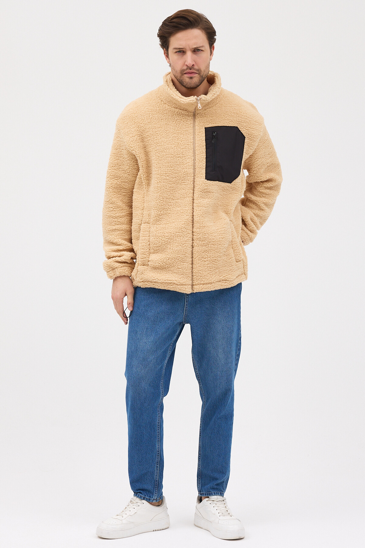 bh collection Erkek Peluş Oversize 5 Cepli Sweatshirt görsel 2