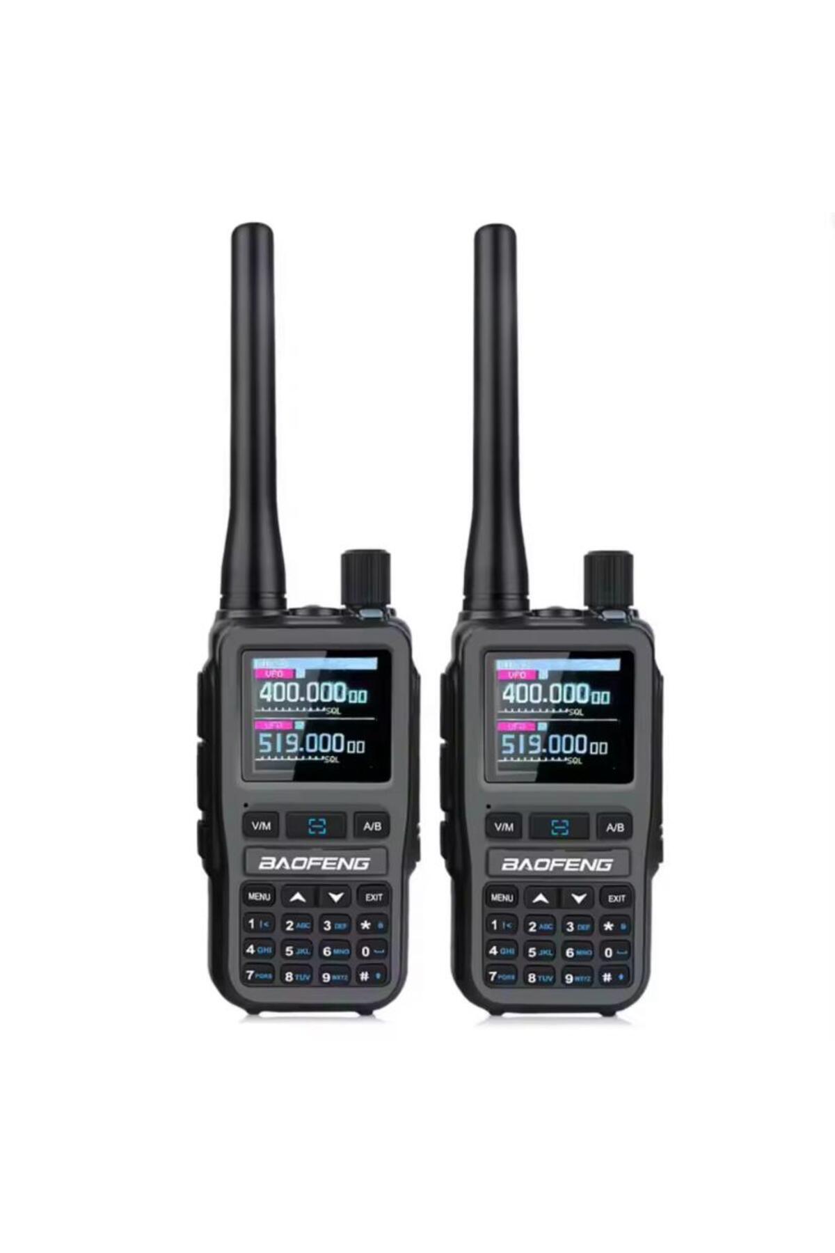 BAOFENG 2 li set Gri UV-5R Mini Dual Band Telsiz (VHF/UHF) – 5W