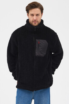 bh collection Erkek Peluş Oversize 5 Cepli Sweatshirt