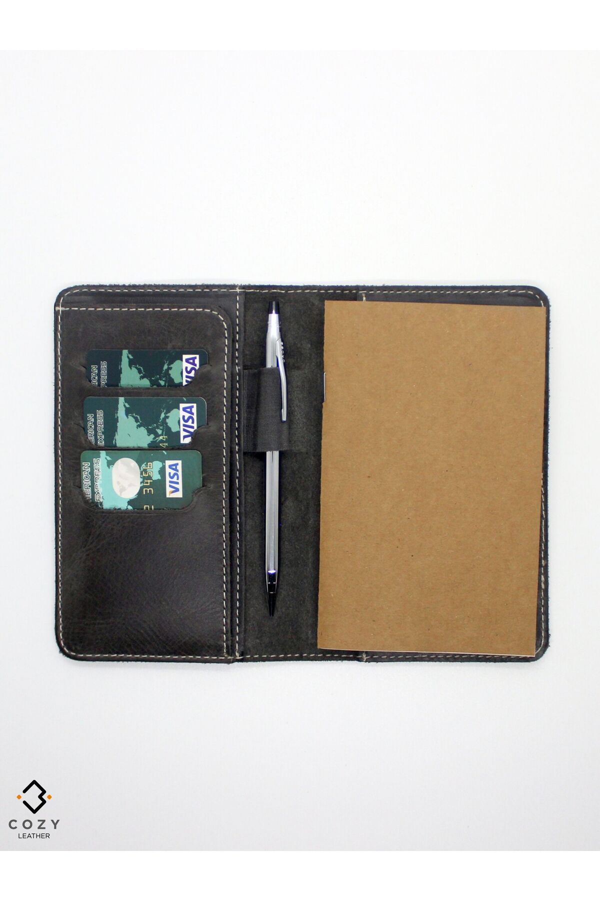 Cozy Leather Hakiki Deri Organizer Notluk – Kartlık, Kalem Bölmeli