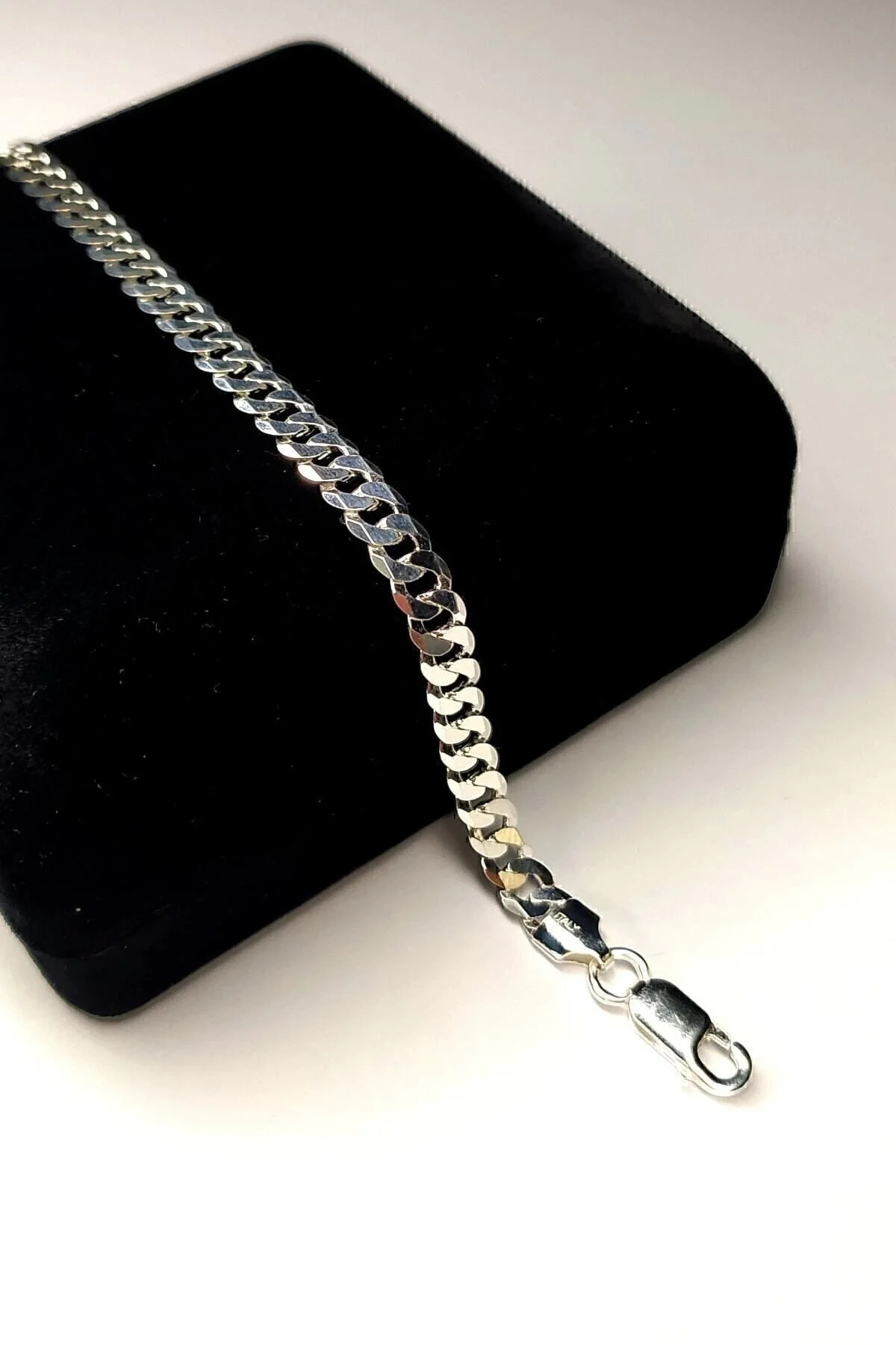anadolusilver 925 Ayar Gümüş Italyan Gurmet Bileklik 6 mm Genişlik 21 cm Uzunluk. görsel 2