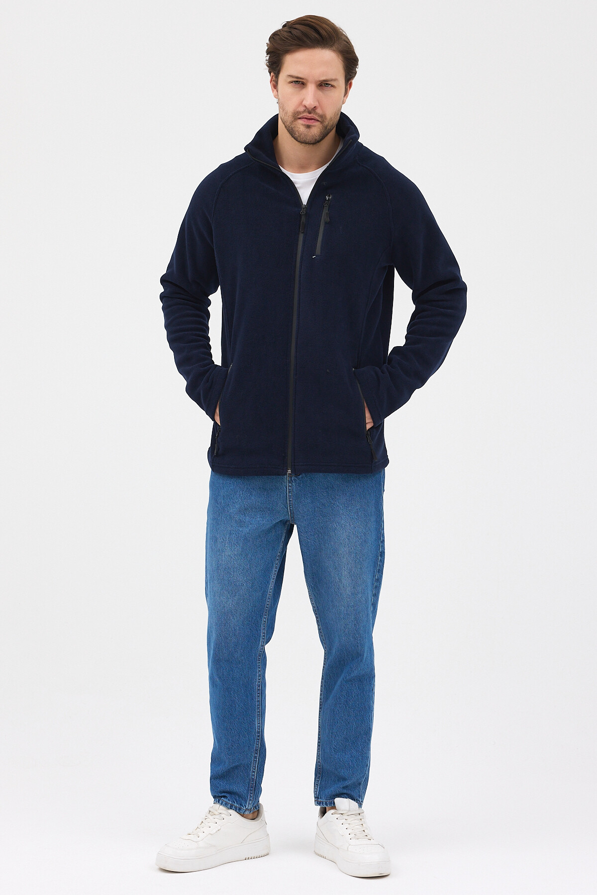 Erkek Polar 5 Cepli reglan kol — سرمه‌ای 0023 — تصویر 8 از 8