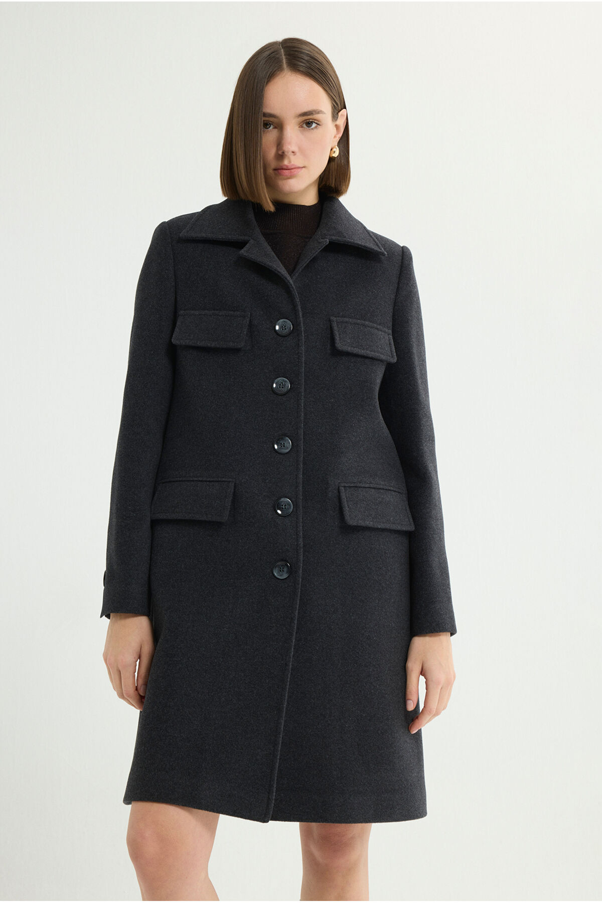 Love My Body  Cep Detaylı Kaban