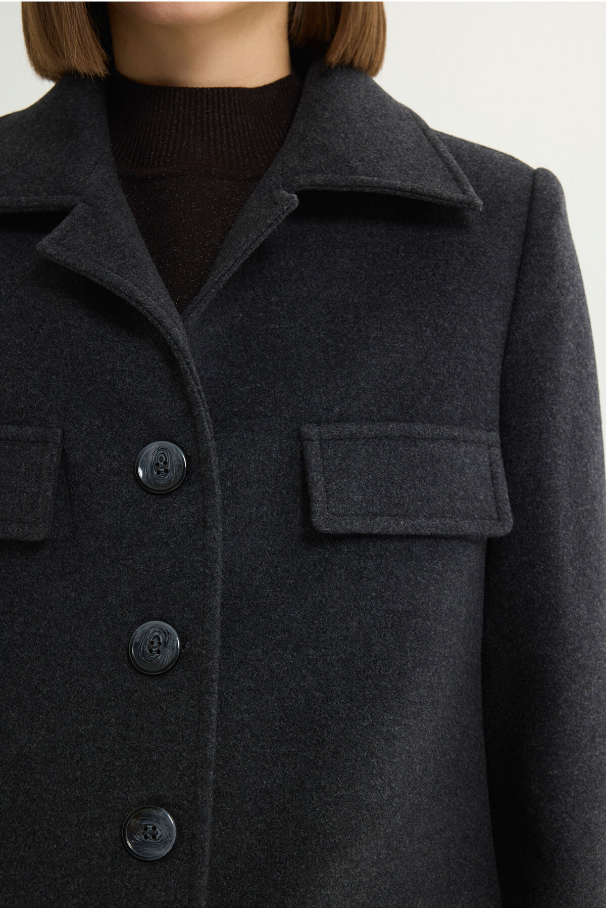 Love My Body  Cep Detaylı Kaban - Görsel 2