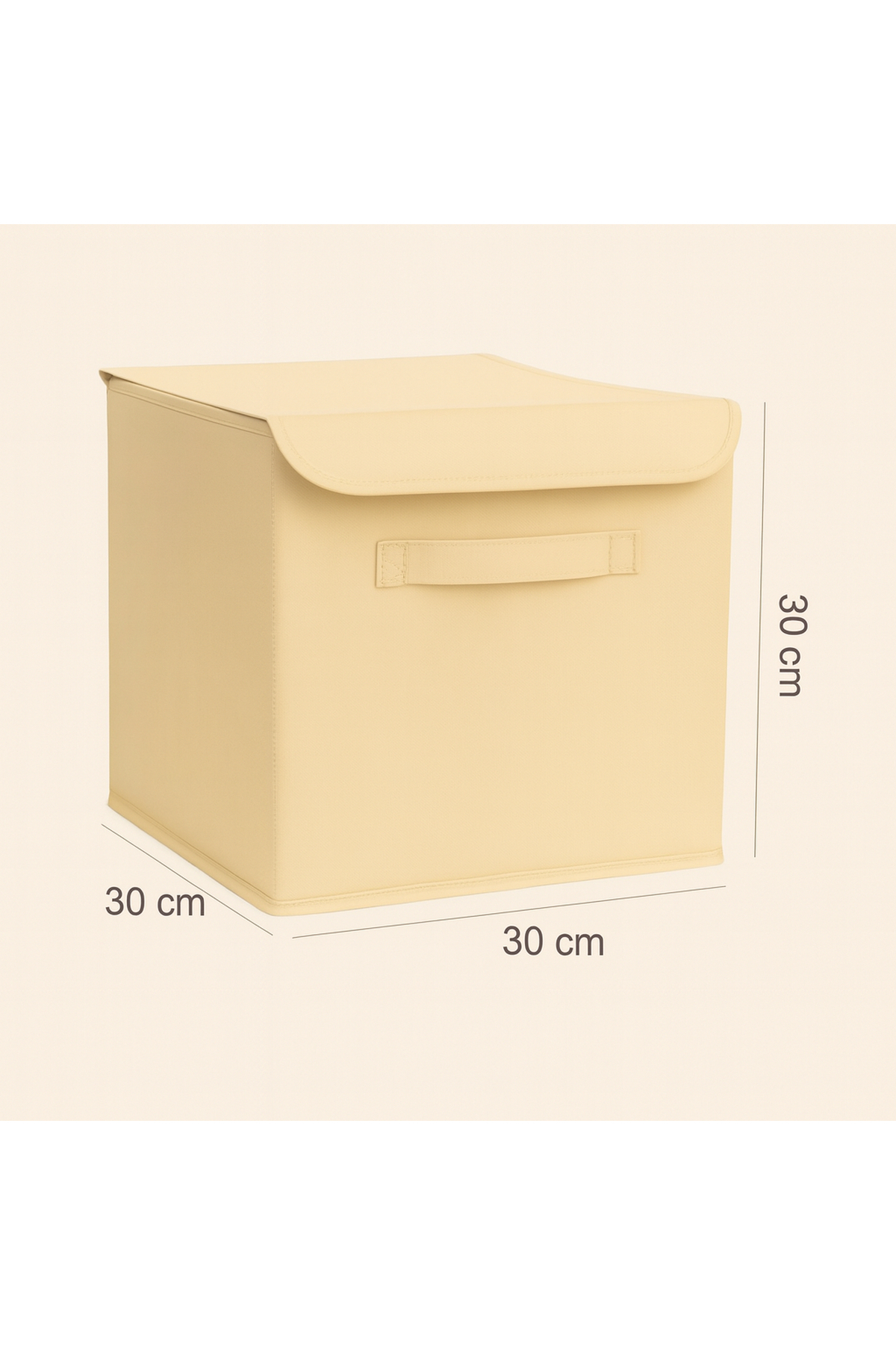 ست 2 عددی جعبه ذخیره‌سازی با درب کمدی برای لباس و اسباب‌بازی، قابل تاشو، ابعاد 30x30x30 سانتیمتر