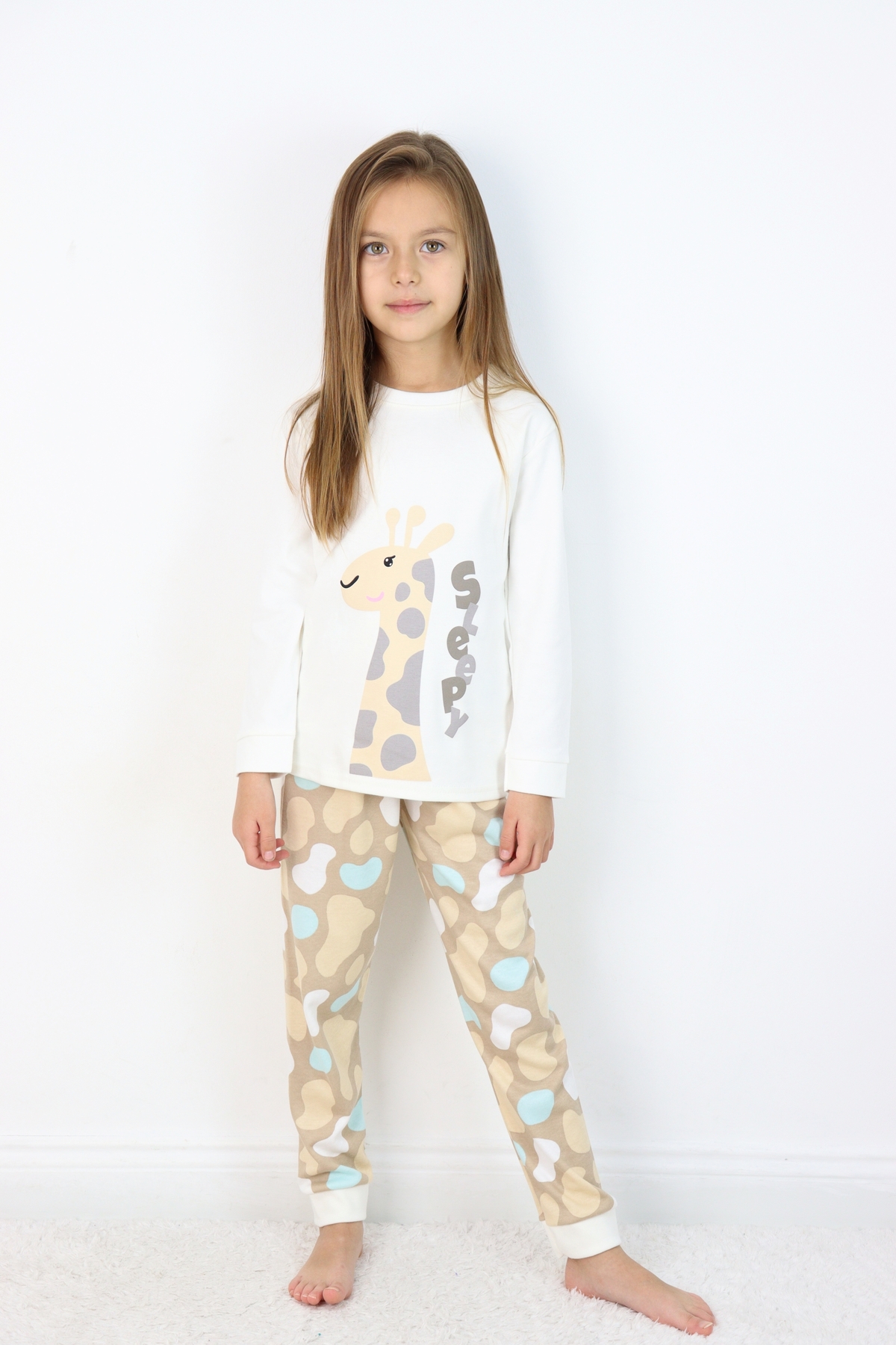 HARİKA KİDS Kız Çocuk Orta Kalınlıkta Basic Baskılı Pijama Takımı fotoğrafı 7 (önizleme)