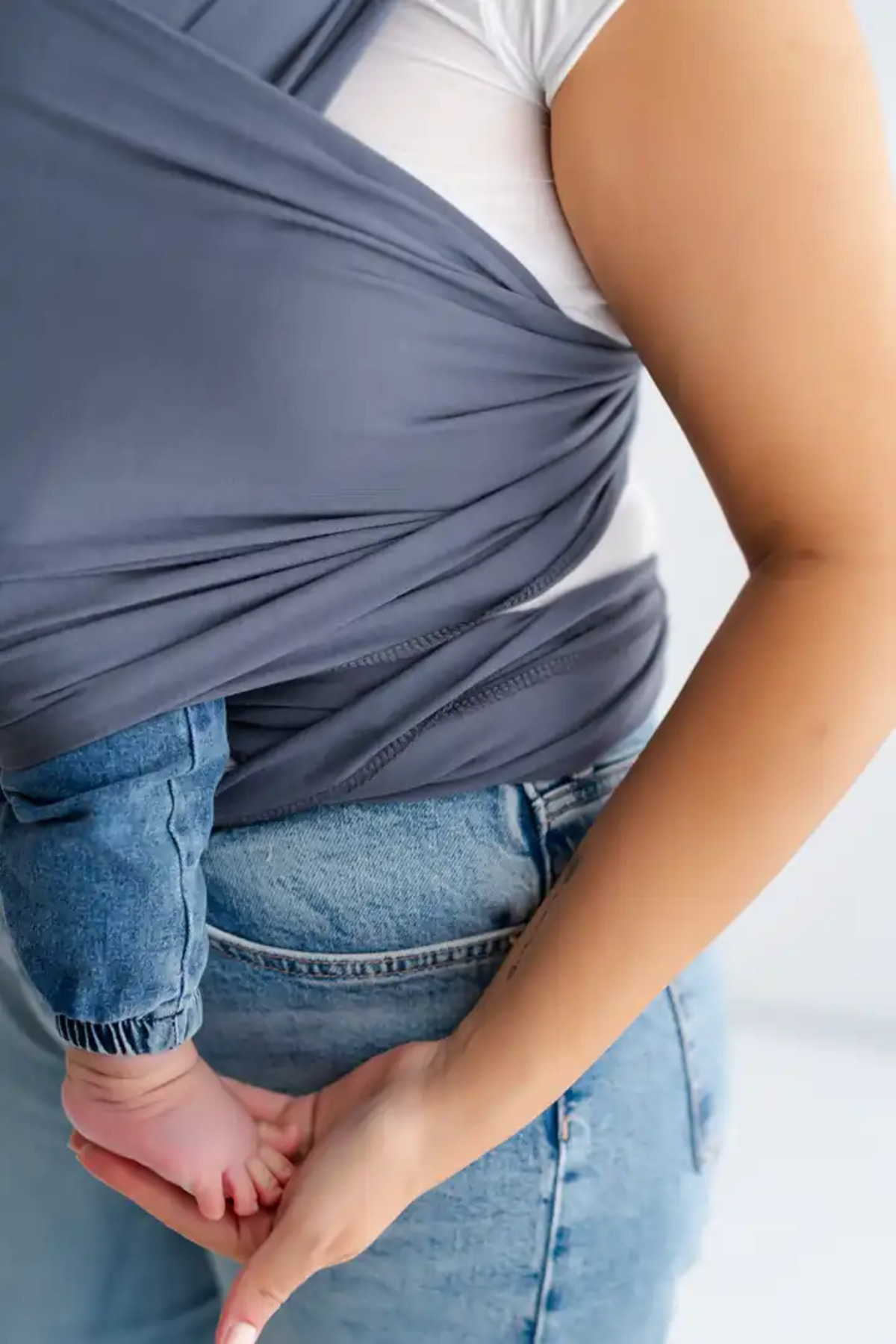 tinytrek Pamuklu Esnek Wrap Sling- Bebek Taşıma Şalı-Bebeklere Uygun Premium Kumaş fotoğrafı 4 (önizleme)