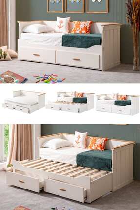 Setay Divan Karyola + Soft Yatak, Likya Yavrulu Karyola Çekmeceli Açılır Çift...