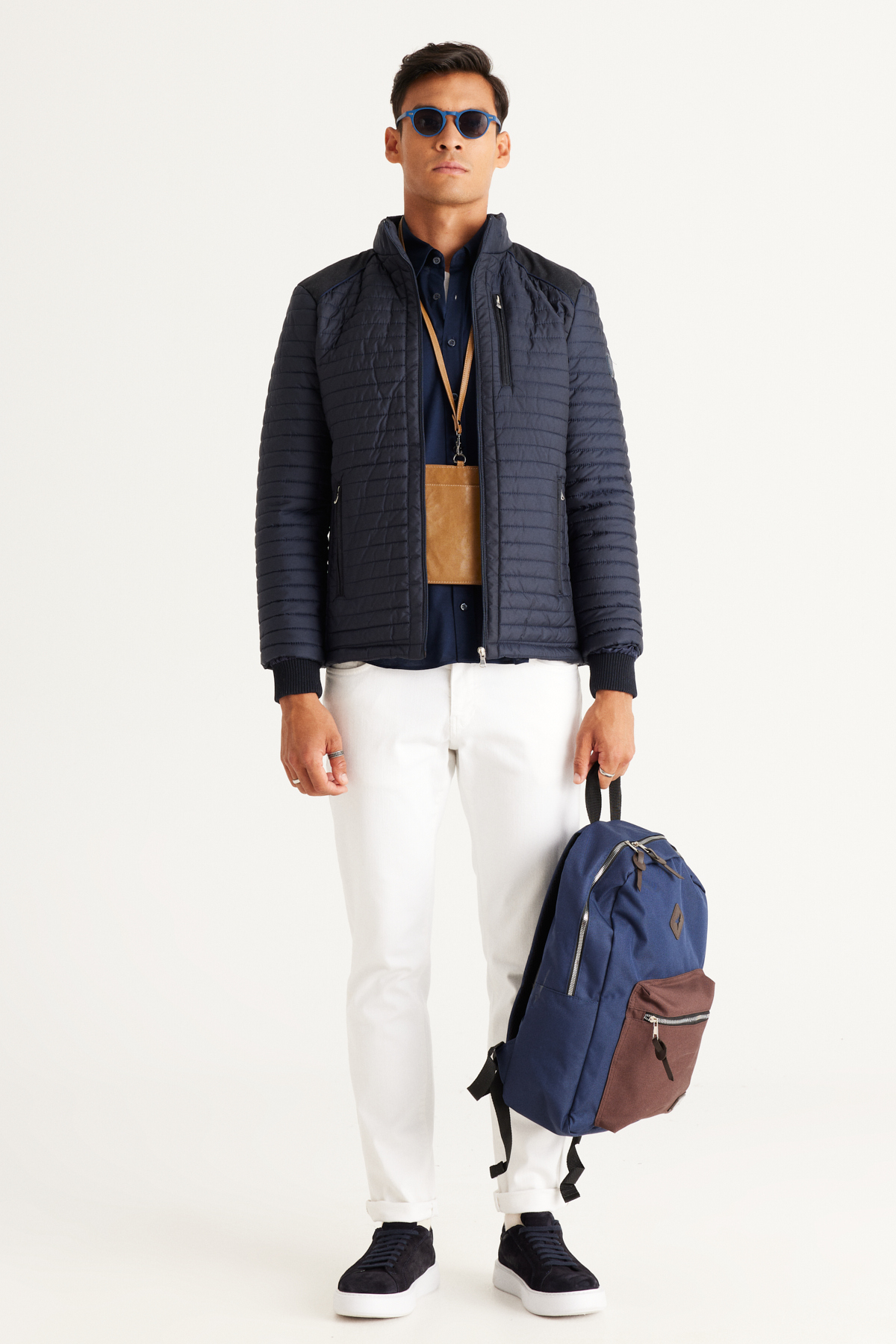 Altınyıldız Classics  Lacivert Standart Fit Normal Kesim Dik Yaka Desenli Mont - Görsel 2