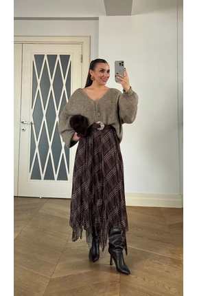 Mzr Collection KADIN UZUN ŞIFON ETEK