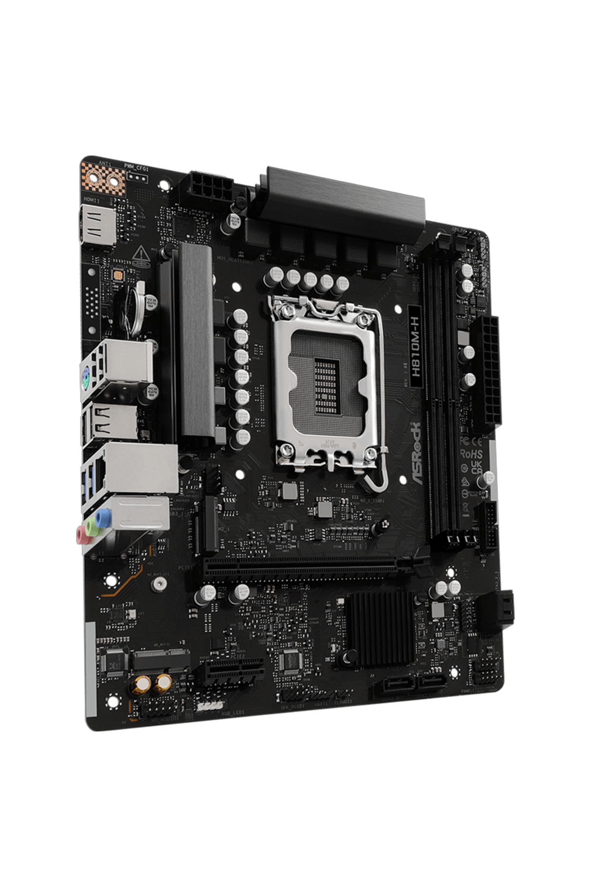 Resim ASROCK H810M-H 6400MHz DDR5 Soket 1851 M.2 USB 3.2 HDMI mATX Anakart 