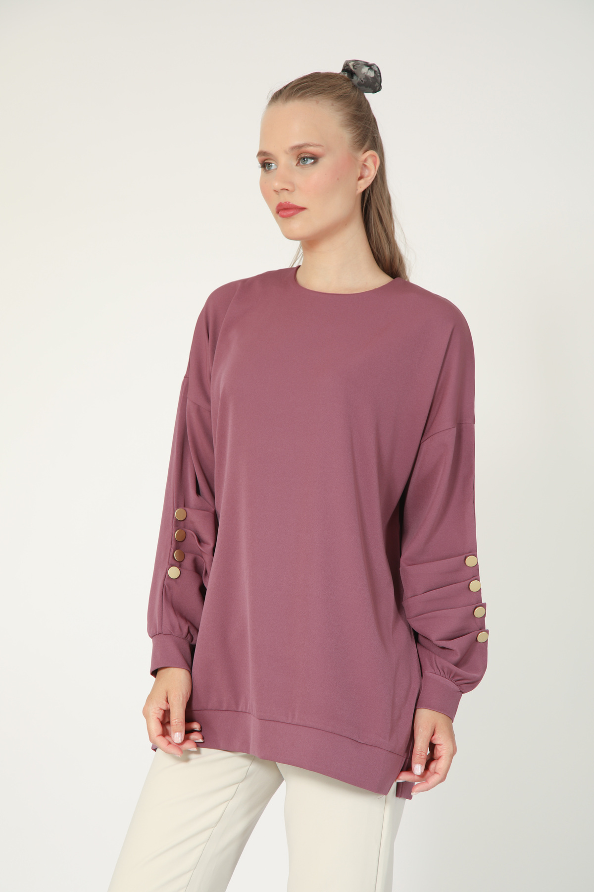 My City  5633 - Rahat, Salaş Basic Kadın Uzun Sweatshirt