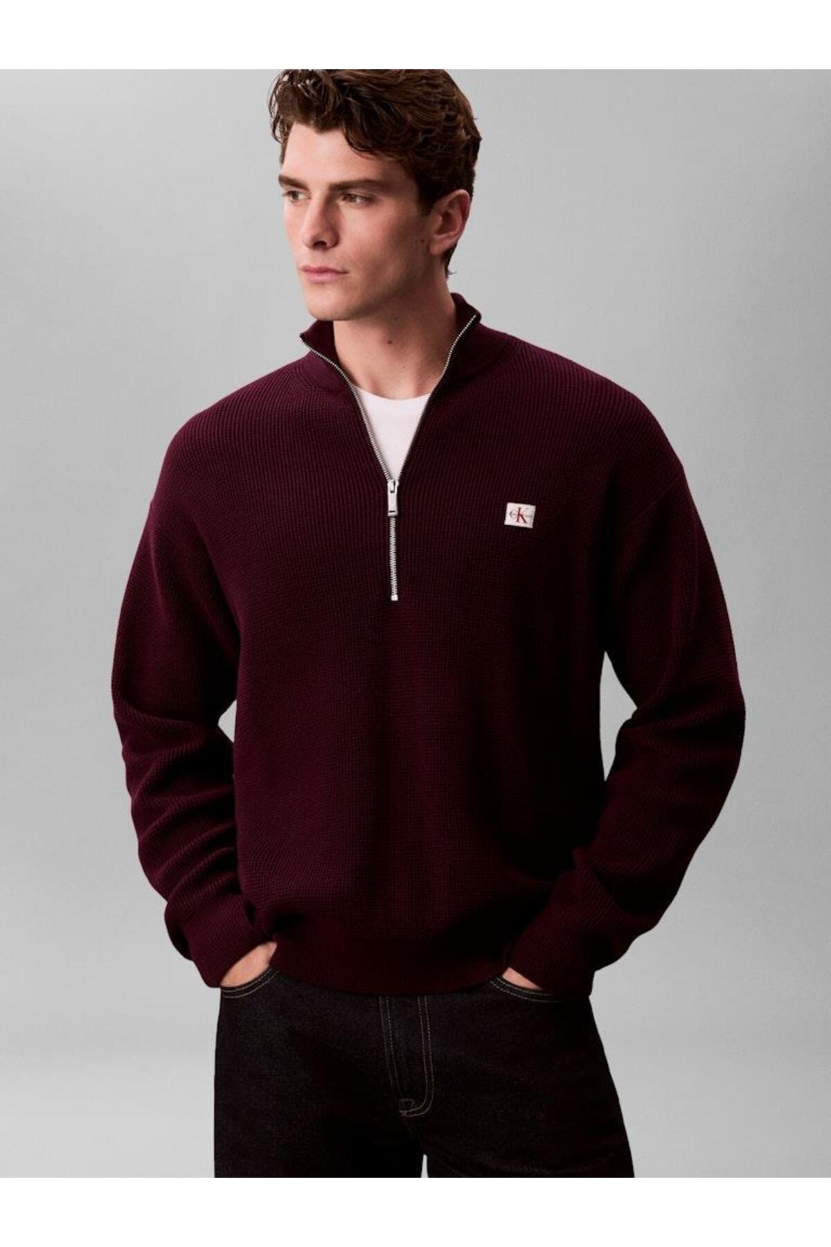 کلوین کلاین زیپ کوارتری LS EZ COTTON Waffle