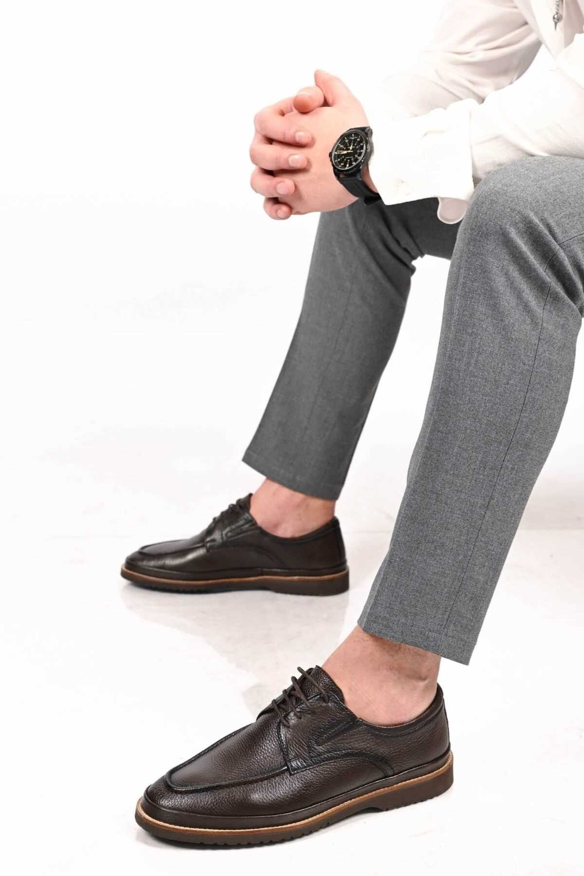 Bestello Bağcıklı Eva Taban Hakiki Deri Casual Ayakkabı 333-04 Erkek Ayakkabı