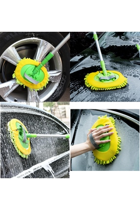 CarGer Araba yıkama mop Mikrofiber Bezli Teleskopik Saplı +1 Yedek Bez Hediye...