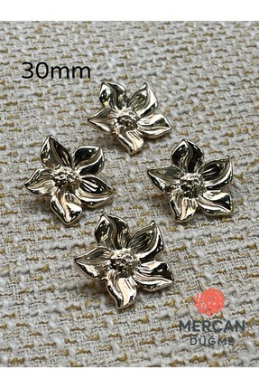 ODDA TASARIM ATÖLYESİ 🟡 GOLD RENKLİ 3CM PREMİUM KALİTE ÇİCEK DESEN 4 LÜ DÜĞM...