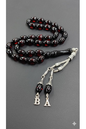QELA COLLECTION Kişiye Özel Harfli Kehribar Tesbih Arpa Kesim – Kişiye Özel H...
