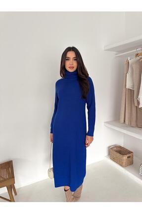 LAVRE Triko elbise balıkçı yaka