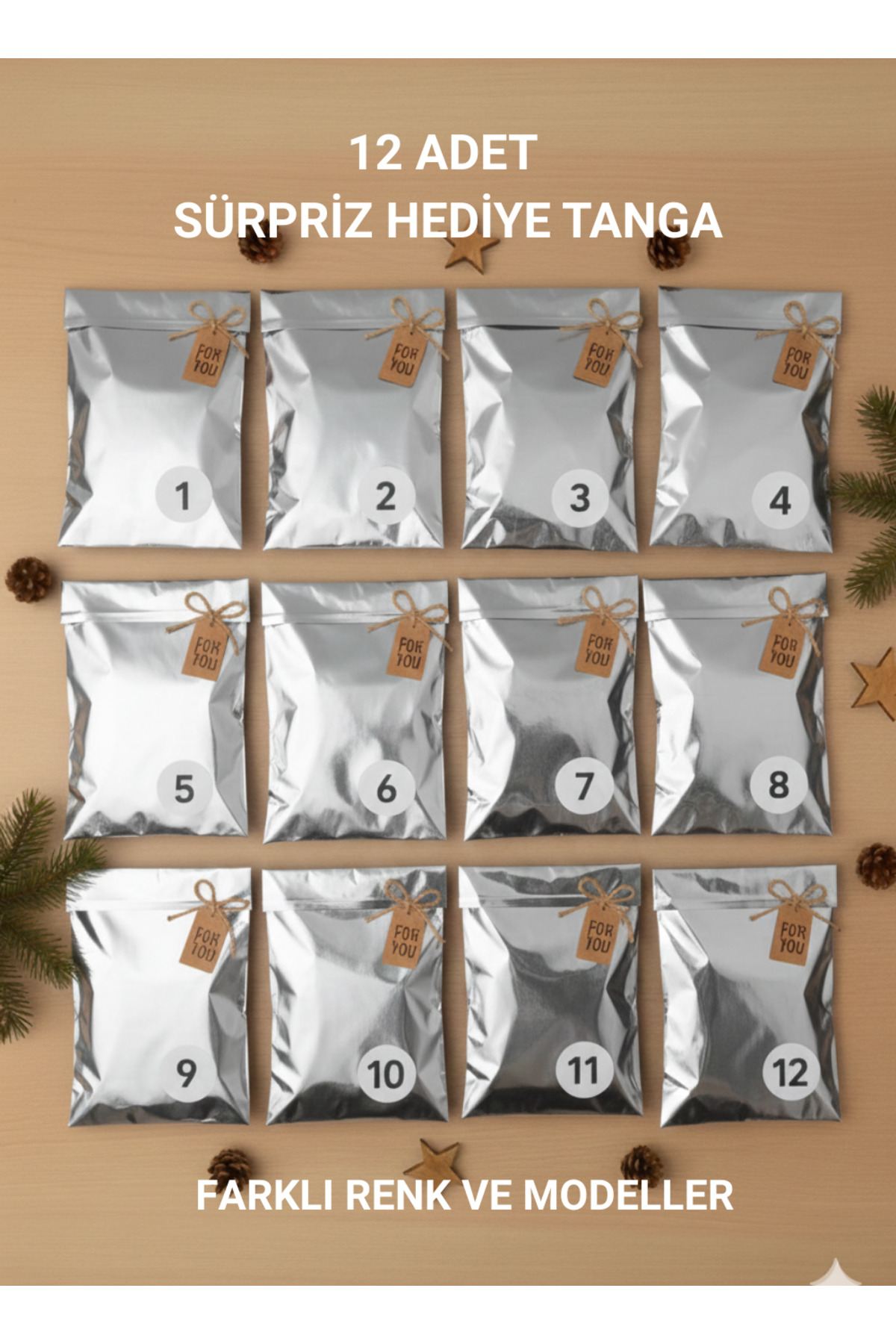 12'Li String Tanga Külot, Sevgiliye Hediye, Advent Calendar, Sevigiliye Hediye