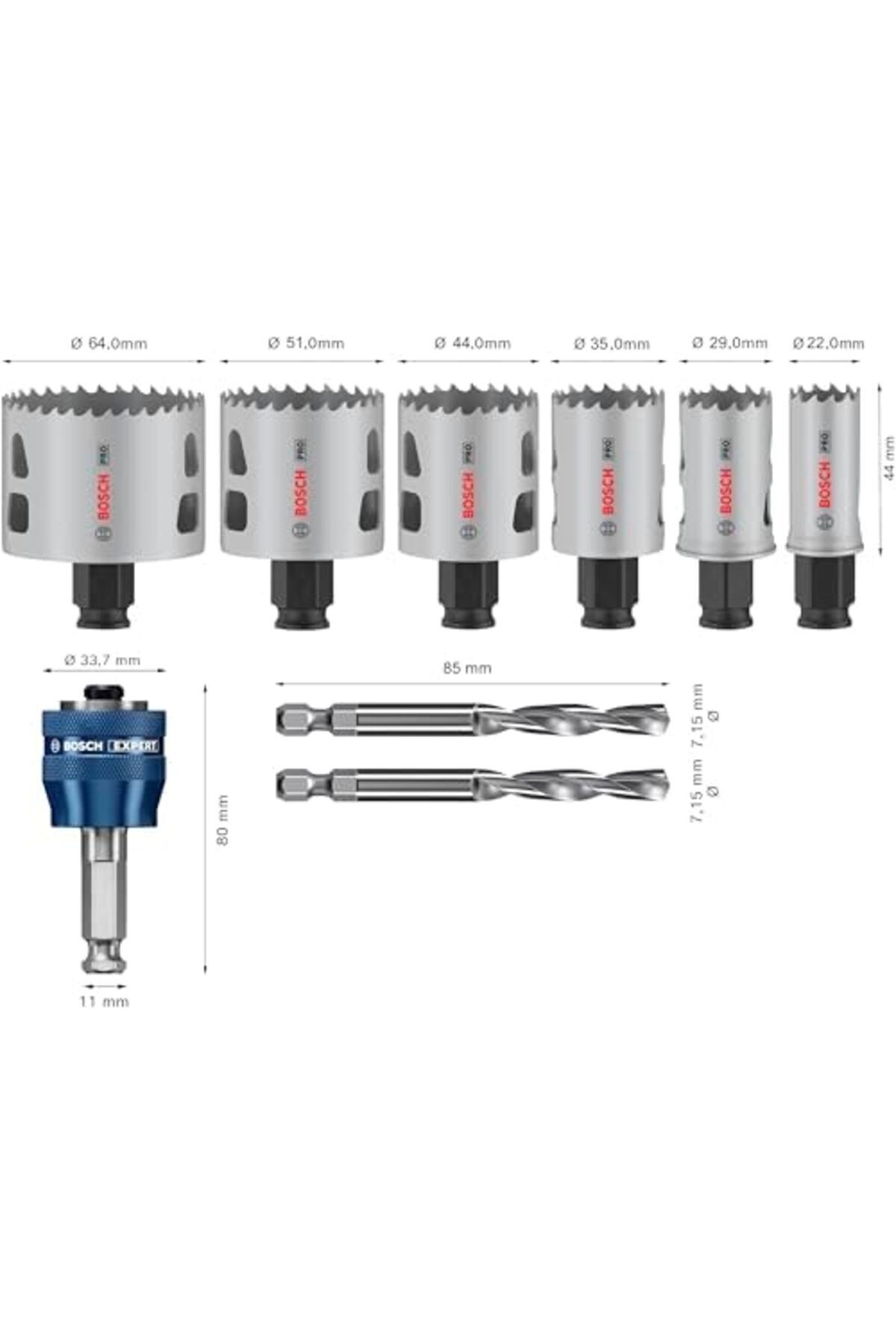 STOREMAX 9 x PRO Multi Material Power Plus delik açma testeresi seti, şeffaf kılıf (yumuşak ahşap, alçıpan du