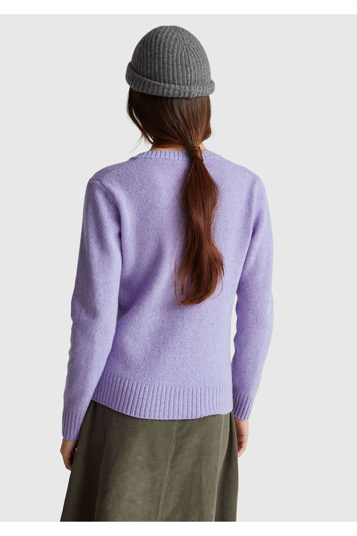 United Colors of Benetton  Kadın Koyu Lİla Shetland Hırka - Görsel 3
